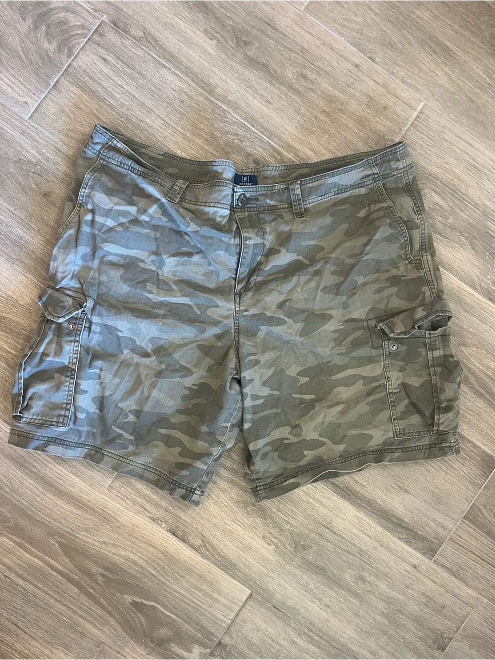 George Olive Green Camo Cargo Shorts